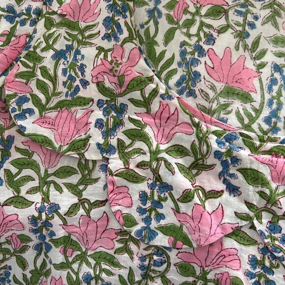 Pink City Prints: Indian Block Print Maxi Dress with Scalloped neckline - Picture 2 of 5